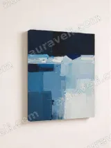 Abstract Blue Block Canvas Wall Art for Living Room Bedroom Home Decor – вид 4