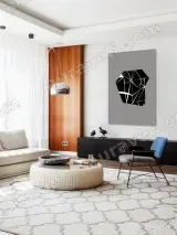 Abstract Geometric Black Crystal Canvas Wall Art for Home Decor – view 5