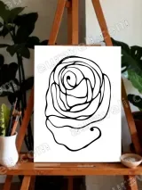 Abstract Rose Line Art Canvas Wall Art for Living Room Home Decor