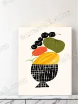 Colorful Fruit Illustration Canvas Wall Art for Living Room Home Decor – view 3