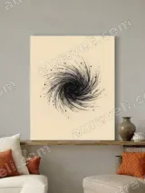 Abstract Spiral Black Canvas Wall Art for Living Room Bedroom Home Decor – view 2