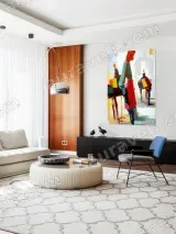 Abstract Stylized Figures Canvas Wall Art for Living Room Home Decor – view 5
