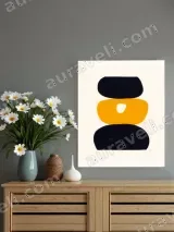 Abstract Geometric Black & Orange Canvas Wall Art for Living Room Home Decor – view 2