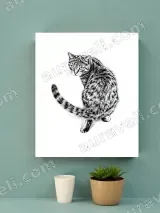 Hand - Drawn Cat Canvas Wall Art for Living Room Bedroom Home Decor – view 4