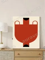 Minimalist Red Geometric Canvas Wall Art for Living Room Decor – вид 3
