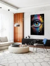 Colorful Eye Dripping Paint Canvas Wall Art for Home Decor – вид 5