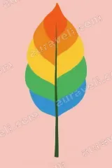 Rainbow Leaf Canvas Wall Art for Living Room Home Decor living room wall art for modern home decor