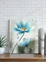 Blue Lotus Floral Canvas Wall Art for Bedroom Living Room Home Decor