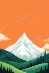 Snowy Mountain Landscape Canvas Wall Art for Living Room Home Decor wall art print