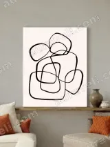 Abstract Geometric Line Art Canvas Wall Art for Living Room Decor