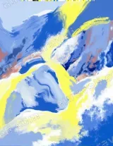 Abstract Blue Yellow Swirl Canvas Wall Art for Living framed modern home decor