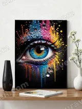 Colorful Eye Dripping Paint Canvas Wall Art for Home Decor