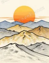Sunset Mountain Landscape Canvas Wall Art for Living Room Home Decor wall art print