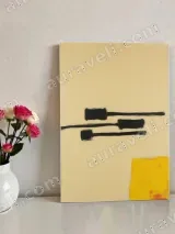 Abstract Black & Yellow Minimalist Canvas Wall Art for Living Room Decor – вид 2