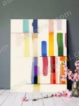 Abstract Color Block Canvas Wall Art for Living Room & Bedroom Home Decor – view 2