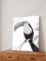 Black & White Toucan Canvas Wall Art for Living Room Home Decor – view 4