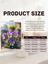 Purple Pansies Floral Canvas Wall Art for Living Room Bedroom Home Decor – вид 7