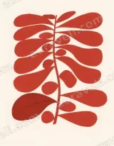 Red Abstract Botanical Canvas Wall Art for Living Room Decor wall art print