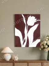 Minimalist Tulip Line Art Canvas Wall Art for Living Room Bedroom Home Decor – view 4