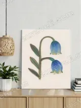 Blue Bellflower Canvas Wall Art for Living Room Bedroom Home Decor – view 3