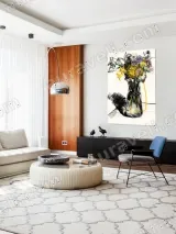 Graphic Floral Vase Canvas Wall Art for Living Room Home Decor – view 5