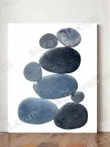 Blue Pebble Stacking Canvas Wall Art for Living Room Bedroom Home Decor – вид 2