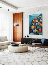 Colorful Coastal Village Canvas Wall Art for Living Room & Bedroom Decor – view 5