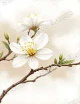 White Floral Blossom Canvas Wall Art for Bedroom Living framed modern home decor