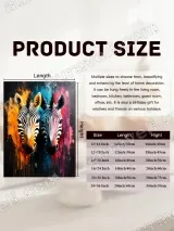 Colorful Zebra Abstract Canvas Wall Art for Living Room Home Decor – вид 7