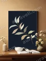 Neutral Toned Leaf Branch Canvas Wall Art for Living Room Home Decor – view 2
