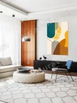 Abstract Geometric Gold Canvas Wall Art for Living Room Decor – view 5