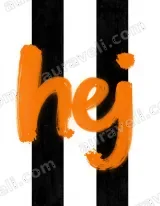 Scandinavian "Hej" Striped Canvas Wall Art for Living Room Decor wall art print