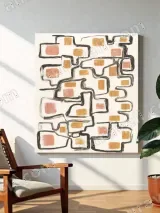 Abstract Geometric Blocks Canvas Wall Art for Living Room Home Decor – view 3