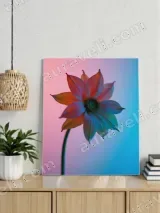 Colorful Gradient Floral Canvas Wall Art for Living Room Home Decor – view 4
