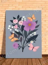 Floral & Butterfly Canvas Wall Art for Living Room Bedroom Home Decor – view 2