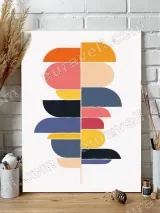 Abstract Colorblocked Geometric Canvas Wall Art for Living Room Bedroom Home Decor