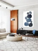 Blue Pebble Stacking Canvas Wall Art for Living Room Bedroom Home Decor – вид 5
