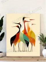 Mid - Century Modern Abstract Crane Canvas Wall Art for Home Decor – вид 4