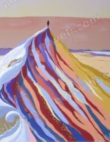 Abstract Colorful Striped Mountain Peak Canvas Wall Art for Living Room Decor wall art print