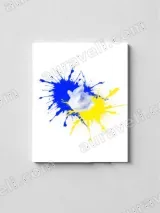 Abstract Blue Yellow Splash Canvas Wall Art for Living Room Home Decor – view 2