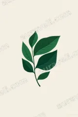 Green Leaf Botanical Canvas Wall Art for Living Room framed modern home decor