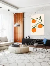 Minimalist Orange Branch Canvas Wall Art for Living Room Home Decor – view 5