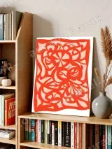 Abstract Floral & Bird Paper-Cut Canvas Wall Art for Home Decor – view 5