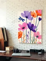 Colorful Floral Dragonfly Canvas Wall Art for Home Decor – view 4