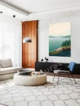 Lake & Pine Forest Landscape Canvas Wall Art for Living Room Decor – view 5