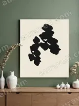 Abstract Botanical Silhouette Canvas Wall Art for Living Room Home Decor