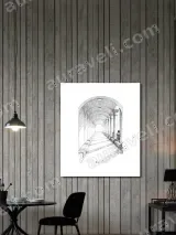 Architectural Arcade Sketch Canvas Wall Art for Living Room Decor – вид 2