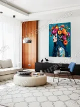 Bohemian Floral Butterfly Woman Canvas Wall Art for Home Decor – view 5