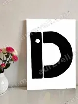 Letter D Minimalist Canvas Wall Art for Living Room Home Decor – вид 2