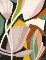 Abstract Floral Canvas Wall Art for Living Room Bedroom framed modern home decor